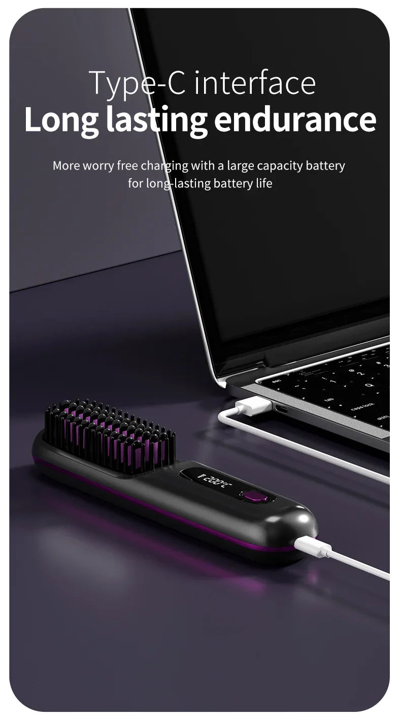 Wireless Portable Straight Hair Comb